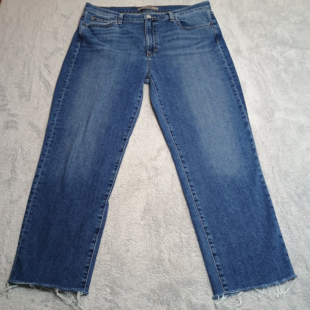 Joes Jeans The Scout Jeans Women 31 Blue Raw Hem Straight Leg Cropped TMXHOA5992